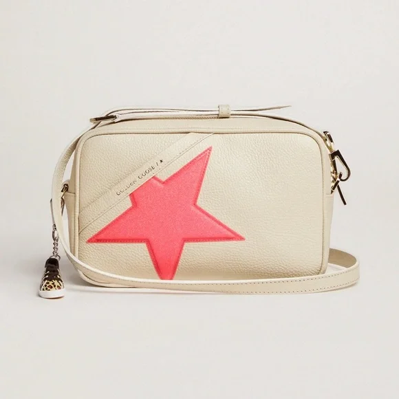 🎄XMAS IN AUG BLOWOUT🎄 🆕Golden Goose Leather Body Glitter Patch Star Bag - Picture 4 of 11